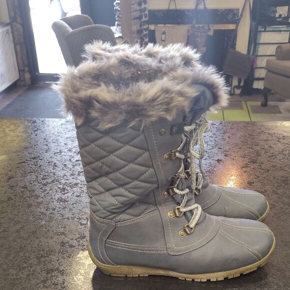 Sporto Gray Winter Rain Boots Lace-Up Design - Picture 2 of 5